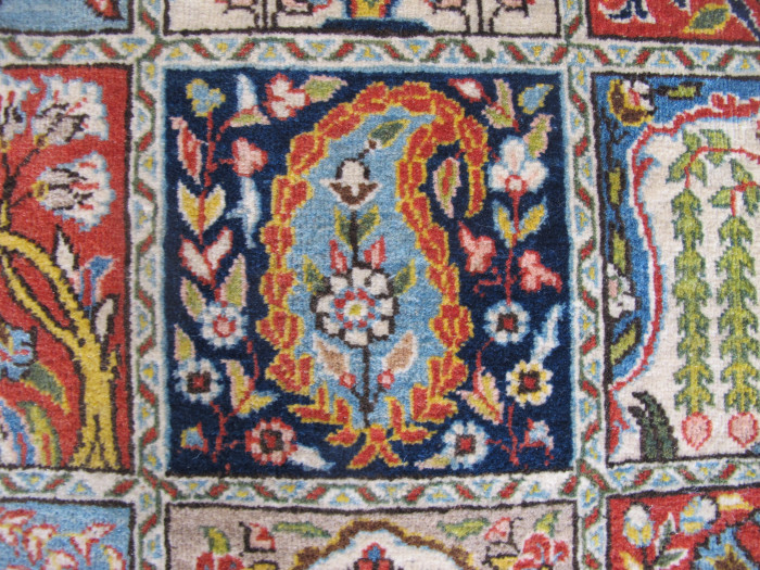 Fine Qum Rug with Garden Design